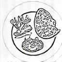 Ikona talíře s jídlem symbolizující individuální plány stravování.